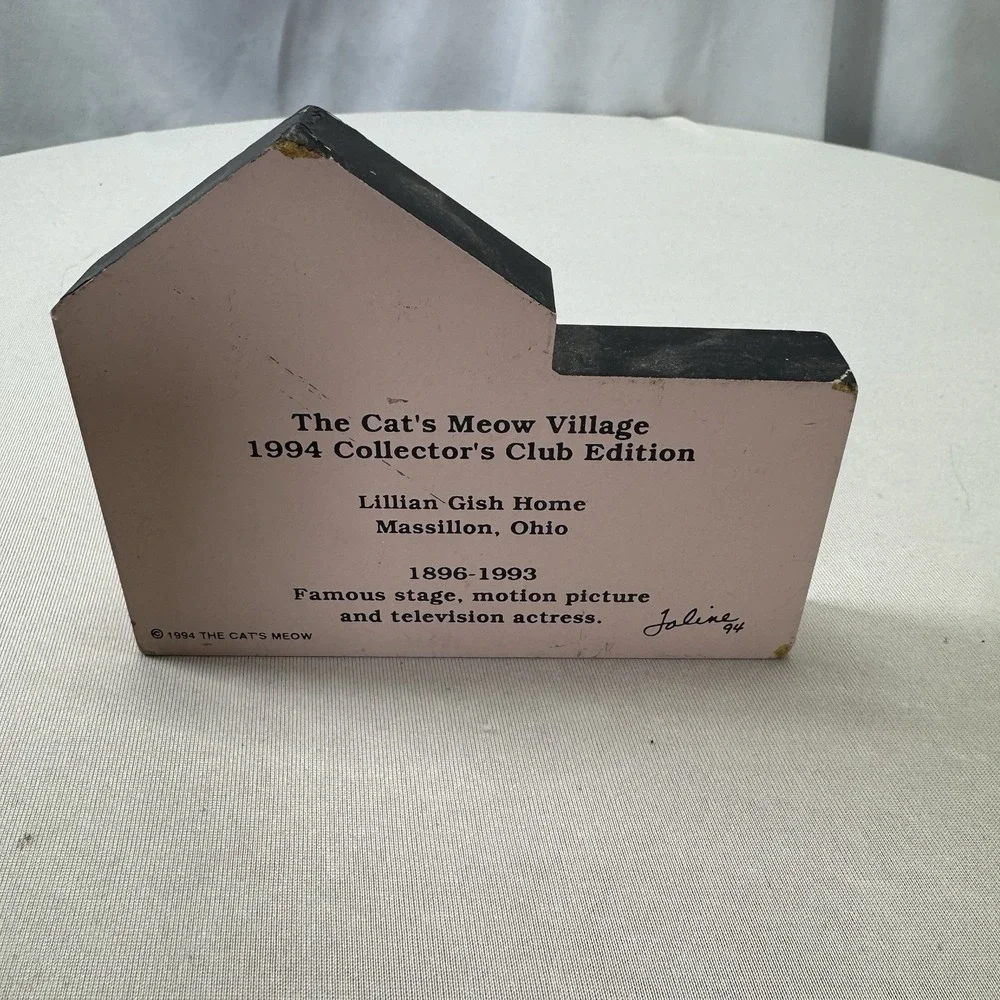 cat's meow collectibles 1994‎ Lillian Gish House